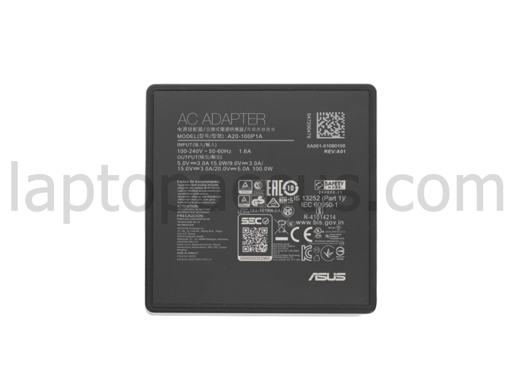 100W USB-C Oplader Acer Swift X SFX16-52G-74WS AC Adapter + Kabel