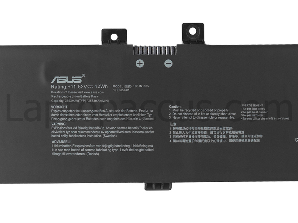 11.52V Asus VivoBook X705UA-BX141T X705UA-BX142T Accu Batterij