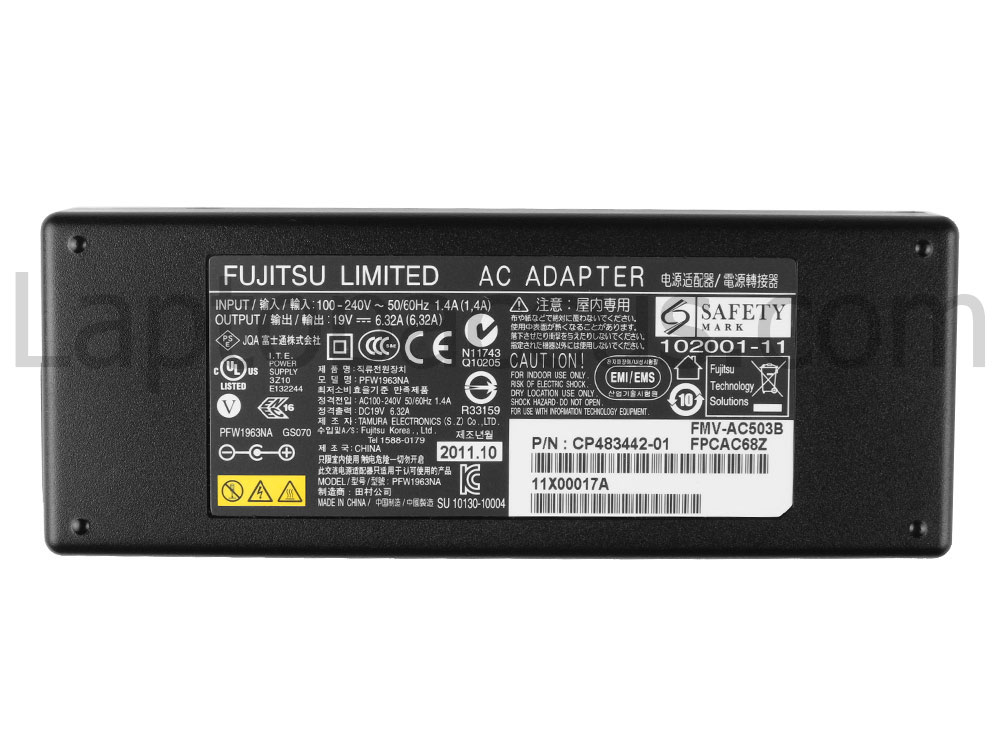 120W Fujitsu LifeBook E8420 N04 Adapter Oplader + Gratis Netsnoer