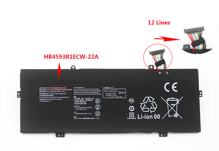 56Wh 7330mAh Huawei MateBook X Pro 2021 Accu Batterij - Klik op de afbeelding om het venster te sluiten