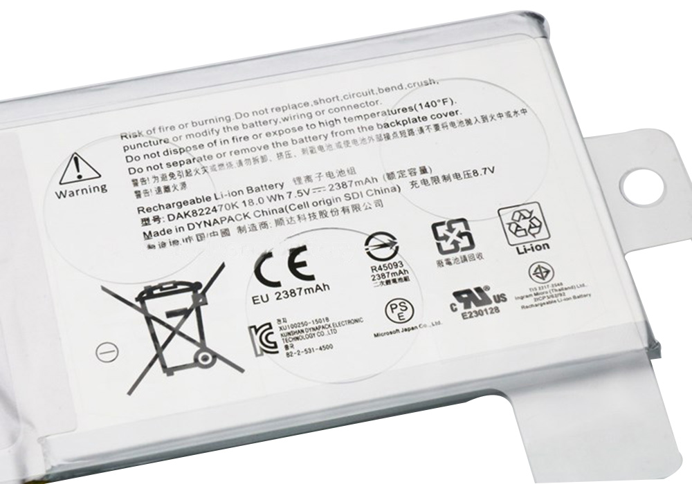 Origineel Accu Batterij Microsoft Surface 1704 2387mAh 18Wh