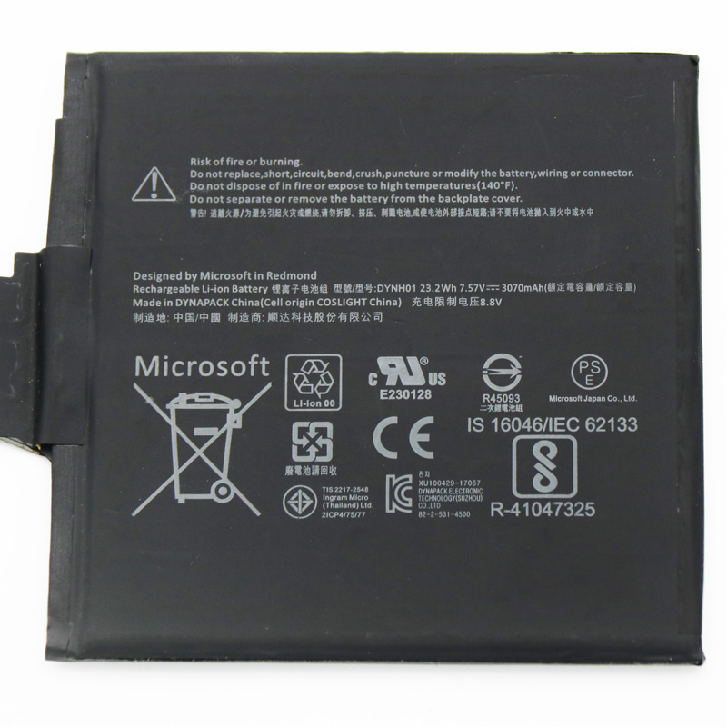 Origineel Accu Batterij Microsoft 2ICP4/75/77 3070mAh 23.23Wh