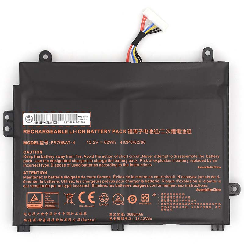 Accu Batterij Mifcom SG6 i7-GTX 1070 Premium(15.6)(P955ER) 3680mAh 62Wh